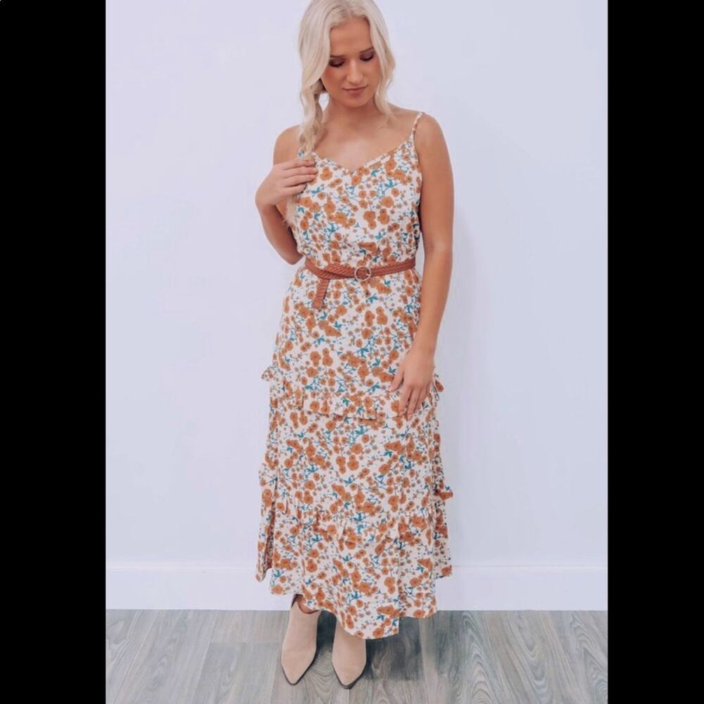 Hopes Floral Midi Dress Small